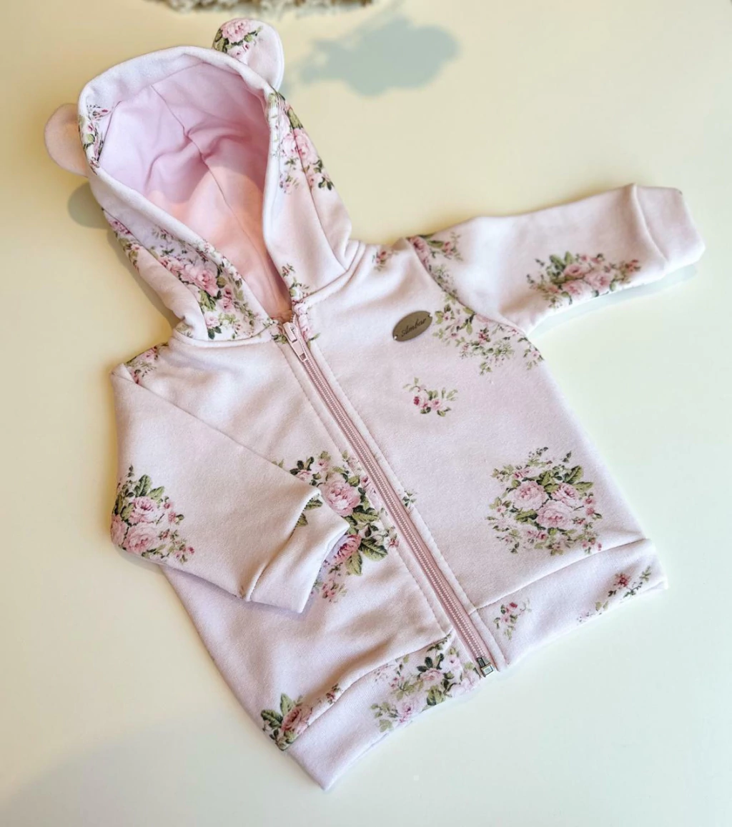 CAMPERA RUSTICA FLOR FONDO ROSA (SE VENDE EN CONJUNTO CON EL PANTLON) – Pañalera Belyan